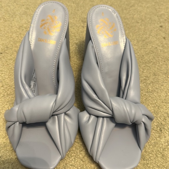 Sam and Libby blue block heel slides size 8 - Picture 6 of 6